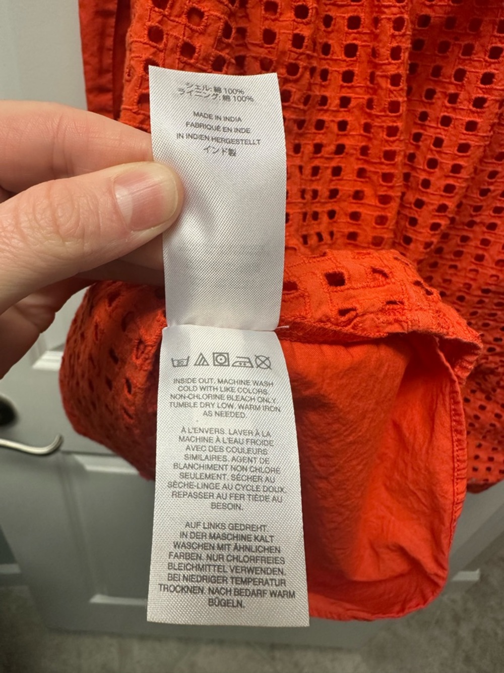 LIKE NEW J.Crew Sleeveless Red Eyelet Dress casual summer SZ 4 - Picture 5 of 5